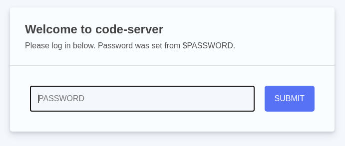 code-server login